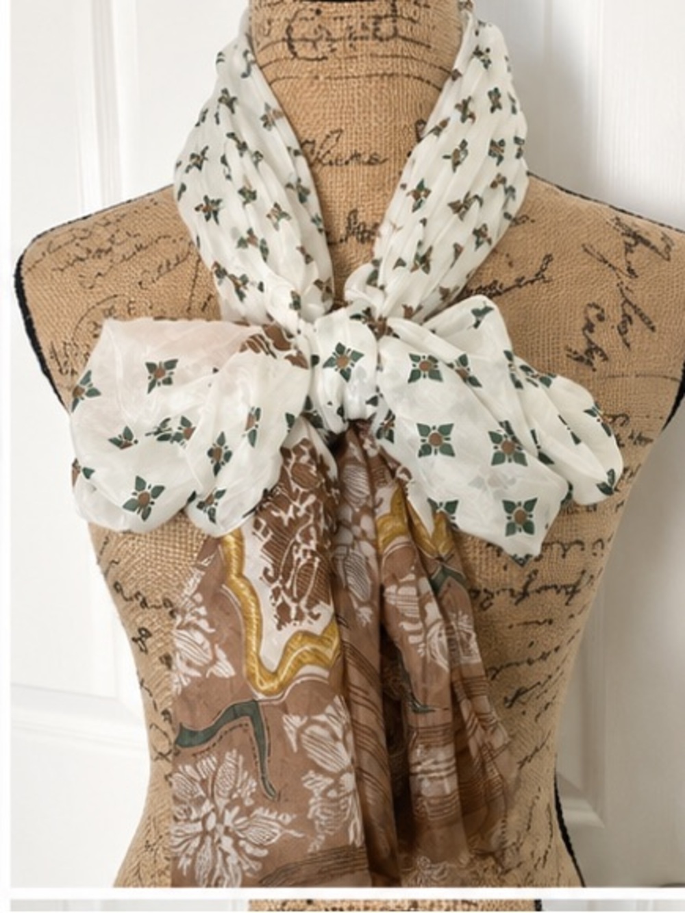 NWT Michael Stars 100% Silk Scarf Neutral Boho Luxe Wrap